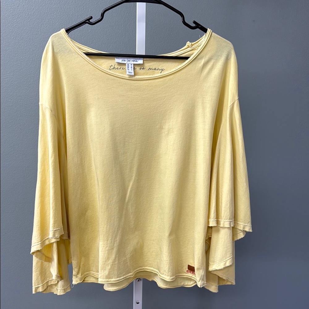 Peace Love World Yellow Women's Top